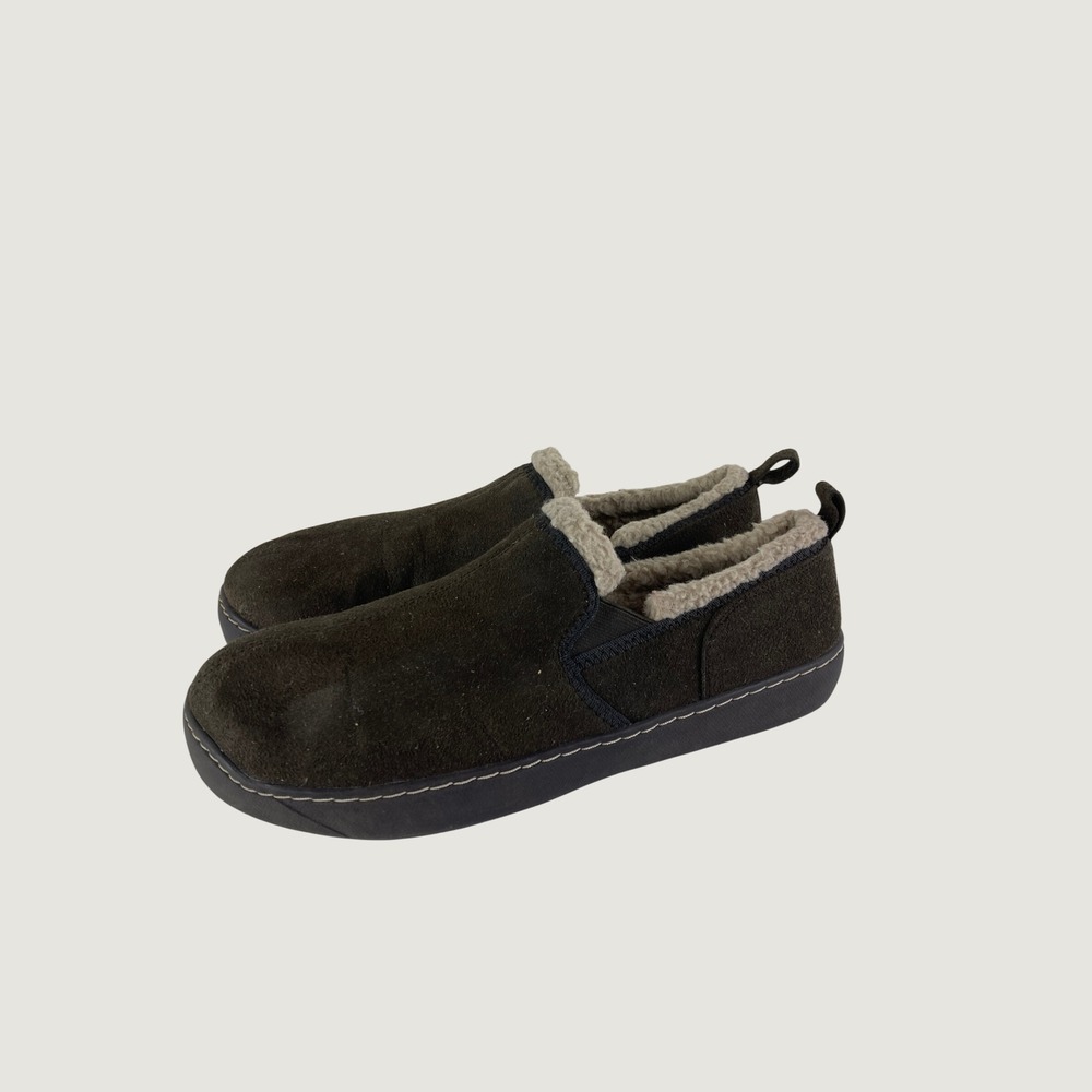 Woolrich Slippers Men Size 10 Brown Faux Fur Lined Slip On Comfort Warm